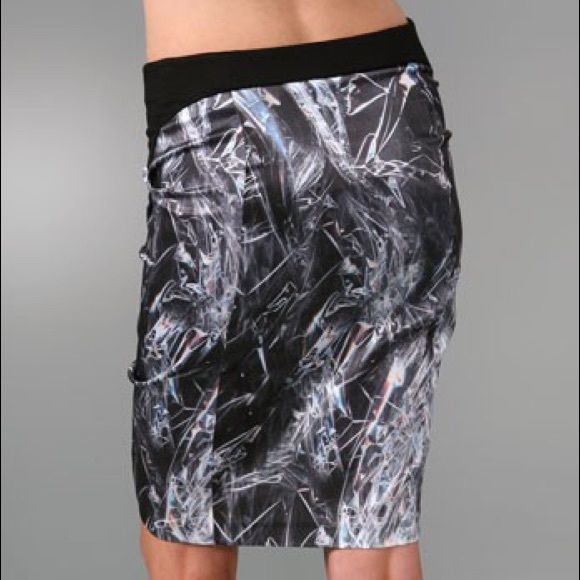 Helmut Lang Stretch Silk Cellophane Print Mini Wrap Skirt - Picture 8 of 8